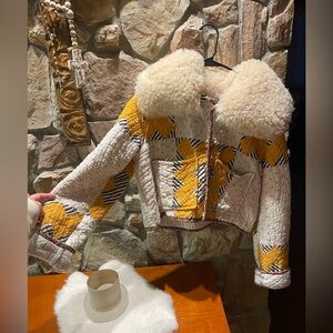 Vintage quilt quilted cropped jacket coat m